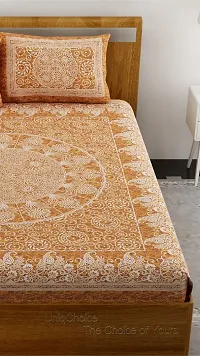 Comfortable Cotton Jaipuri Printed Double Bedsheet with Two Pillow Covers-thumb2