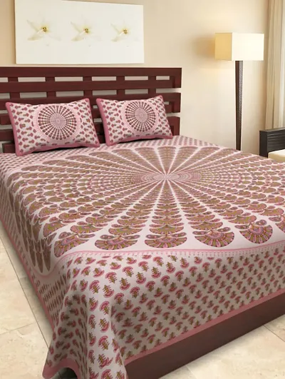 Cotton Printed Bedsheets With Two Pillow Covers