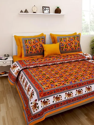 Printed Cotton Double Bedsheets 83*94 Inch