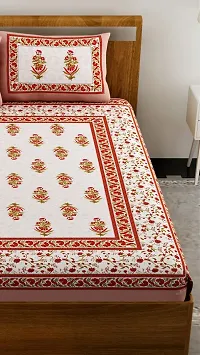 Comfortable Cotton Jaipuri Printed Double Bedsheet with Two Pillow Covers-thumb3