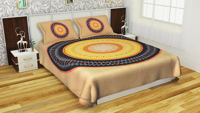 Cotton Printed Double Bedsheet (93*85 Inch)