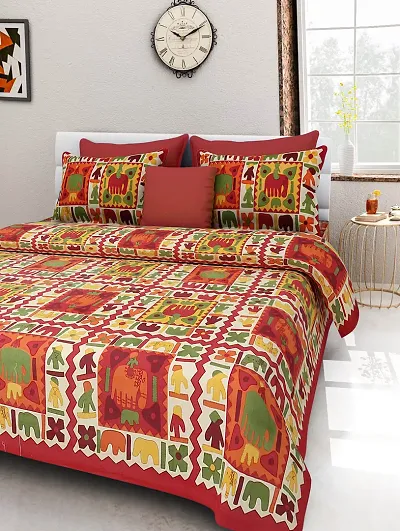 Cotton Queen Size Printed Bedsheets