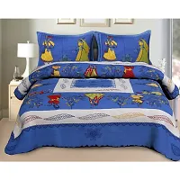 Comfortable Cotton Jaipuri Printed Double Bedsheet with Two Pillow Covers-thumb1