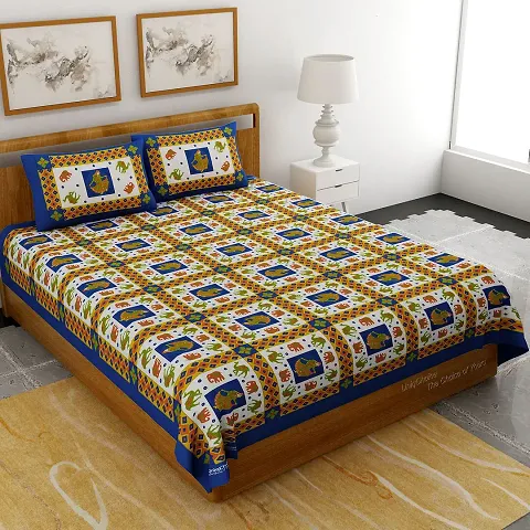 Cotton Jaipuri Printed Double Bedsheet