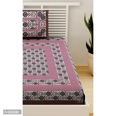 Comfortable Cotton Jaipuri Printed Single Bedsheet with One Pillow Cover-thumb4