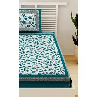 Comfortable Cotton Jaipuri Printed Single Bedsheet with One Pillow Cover-thumb3