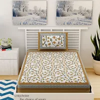 Comfortable Cotton Jaipuri Printed Single Bedsheet with One Pillow Cover-thumb1