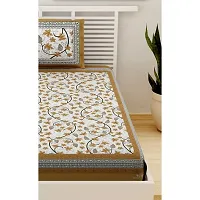 Comfortable Cotton Jaipuri Printed Single Bedsheet with One Pillow Cover-thumb3