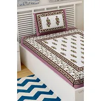 Comfortable Cotton Jaipuri Printed Single Bedsheet with One Pillow Cover-thumb2