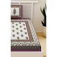 Comfortable Cotton Jaipuri Printed Single Bedsheet with One Pillow Cover-thumb3