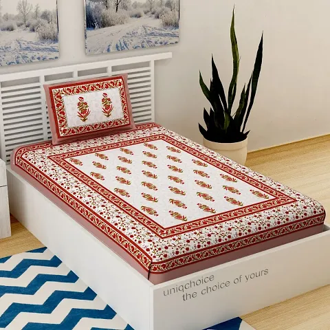 Cotton Printed Single Bedsheets (87*60 Inch) Vol 1