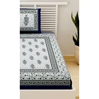 Comfortable Cotton Jaipuri Printed Single Bedsheet with One Pillow Cover-thumb3