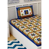 Comfortable Cotton Jaipuri Printed Single Bedsheet with One Pillow Cover-thumb2