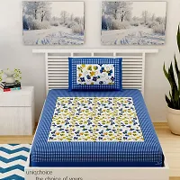 Comfortable Cotton Jaipuri Printed Single Bedsheet with One Pillow Cover-thumb1