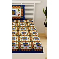 Comfortable Cotton Jaipuri Printed Single Bedsheet with One Pillow Cover-thumb3