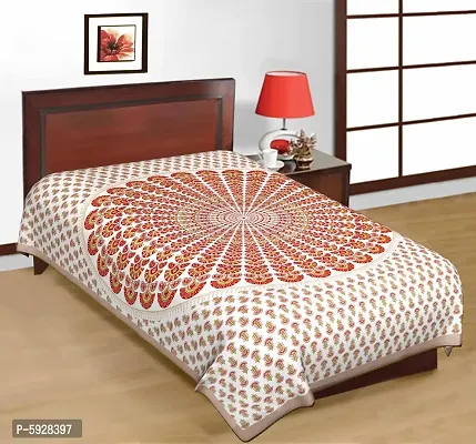 Comfortable Cotton Jaipuri Printed Single Bedsheet-thumb0