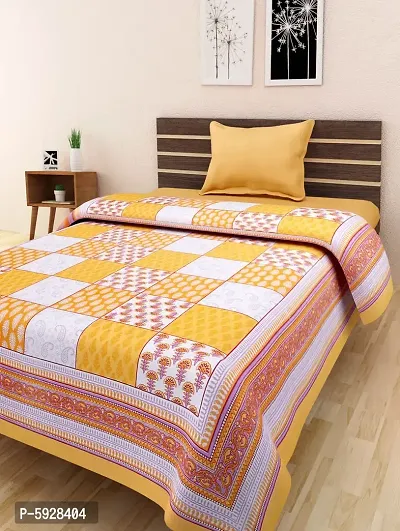 Comfortable Cotton Jaipuri Printed Single Bedsheet