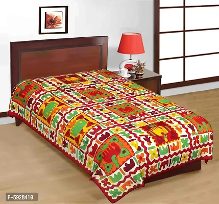 Comfortable Cotton Jaipuri Printed Single Bedsheet-thumb0