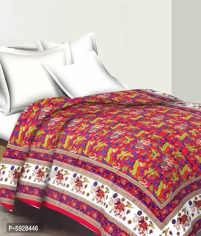 Comfortable Cotton Jaipuri Printed Single Bedsheet-thumb0