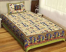 Rangun Combo of 3 Multi Color Single Bed Bedsheet Jaipuri Traditional and Ethnic Designs Bedsheet(3_1+1_Single_149)-thumb1