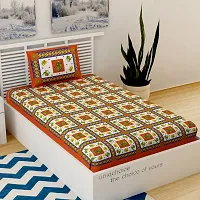 Comfortable Multicoloured Cotton Printed Single 2 Bedsheet + 2 Pillowcover Combo-thumb2