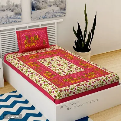 Comfortable Multicoloured Cotton Printed Single 2 Bedsheet + 2 Pillowcover Combo-thumb2