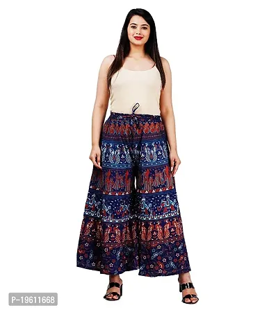 Stunning Multicoloured Cotton Printed Palazzo For Women-thumb3