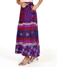 Rangun Purple Color Cotton Printed Wrap Around Skirt-thumb1