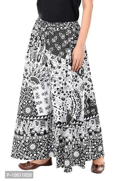 Stunning Black Cotton Printed Palazzo For Women-thumb3