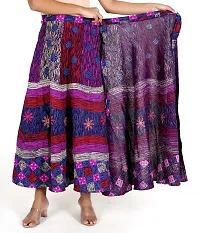 Rangun Purple Color Cotton Printed Wrap Around Skirt-thumb4