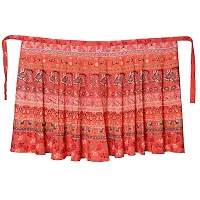 Rangun Presenting Woman's Cotton Printed Red Color Casual Skirt (A-line :: Free Size)-thumb3