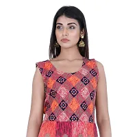 Rangun Presents Red Color Jaipuri Printed Long Women's Maxi one Piece Dress Free Size-thumb2