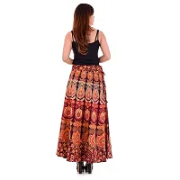 Rangun Maroon Color Cotton Printed Wrap Around Skirt-thumb2