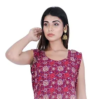 Rangun Presents Maroon Color Jaipuri Printed Long Women's Maxi one Piece Dress Free Size-thumb2