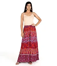Stunning Red Cotton Printed Palazzo For Women-thumb1