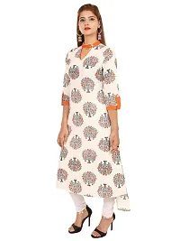 Rangun Women Straight 3/4 Sleeve Cotton Silk Printed Kurta-thumb1