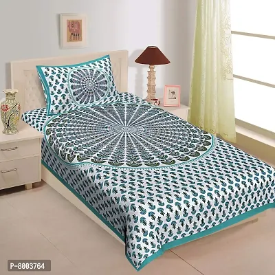 Rangun Combo of 3 Multi Color Single Bed Bedsheet Jaipuri Traditional and Ethnic Designs Bedsheet(3_1+1_Single_149)-thumb3