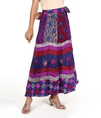 Rangun Purple Color Cotton Printed Wrap Around Skirt-thumb2