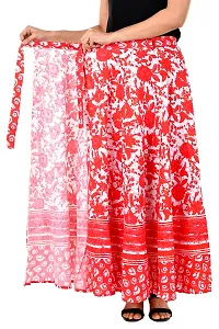 Rangun Pink Color Cotton Printed Wrap Around Skirt-thumb2