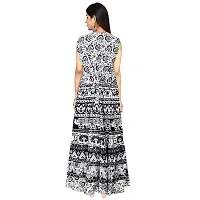 Rangun Women's Cotton Printed A-Line Dress (Free Size) Black-thumb2