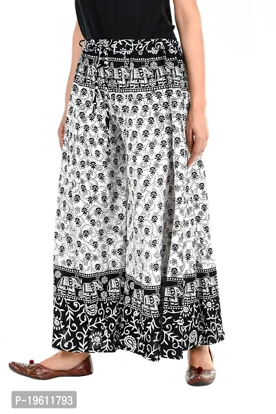 Stunning Black Cotton Printed Palazzo For Women-thumb3