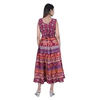 Rangun Presents Maroon Color Jaipuri Printed Long Women's Maxi one Piece Dress Free Size-thumb1