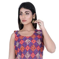 Rangun Presents Purple Color Jaipuri Printed Long Women's Maxi one Piece Dress Free Size-thumb2