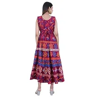 Rangun Presents Maroon Color Jaipuri Printed Long Women's Maxi one Piece Dress Free Size-thumb1