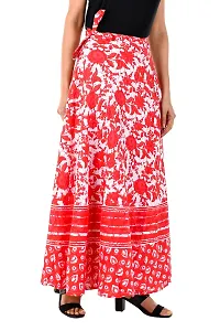 Rangun Pink Color Cotton Printed Wrap Around Skirt-thumb1