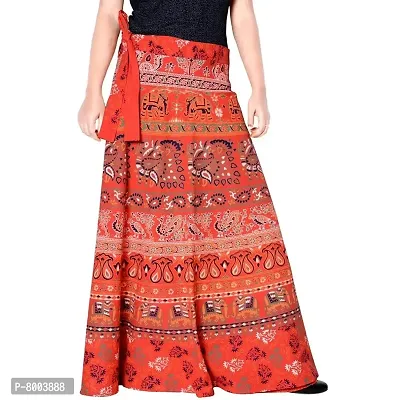 Rangun Presenting Woman's Cotton Printed Red Color Casual Skirt (A-line :: Free Size)-thumb0