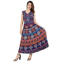 Rangun Cotton Women's Cotton Jaipuri Printed Maxi Long Dress (Free Size MultiColor)-thumb1