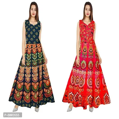 Ranugn 100% Cotton Jaipuri Traditional 2 Dress Combo (UCDS2_28)-thumb0