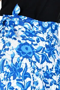 Rangun Blue  Color Cotton Printed Wrap Around Skirt-thumb3