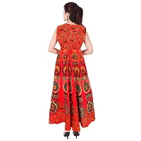 Rangun Cotton Women's Cotton Jaipuri Printed Maxi Long Dress (Free Size MultiColor)-thumb1